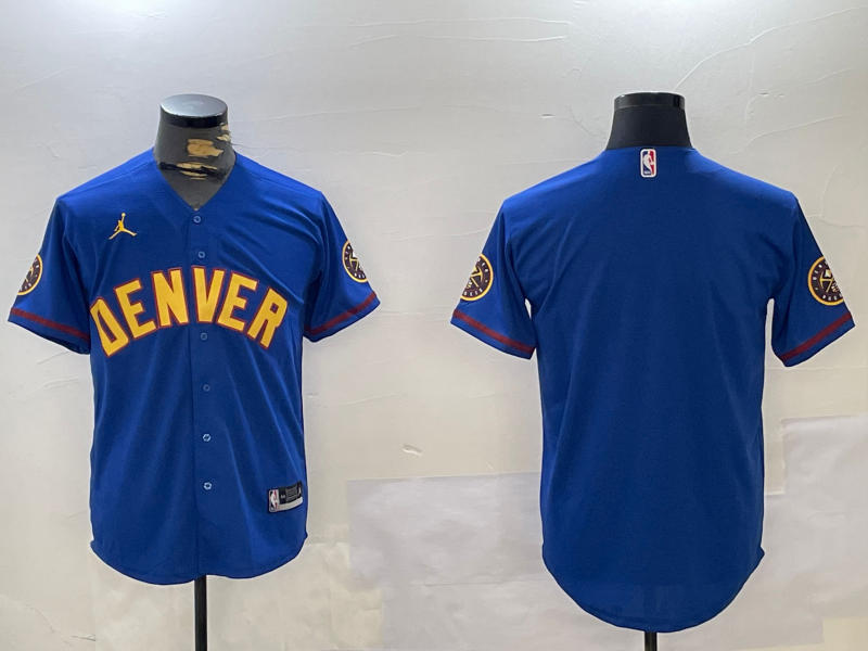 Men Denver Nuggets blank Blue Nike 2024 NBA Jersey 2024112001->denver nuggets->NBA Jersey